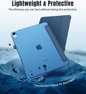 <span class=keywords><strong>ProCase</strong></span> pour iPad 9/8/7 et 10.2 (2021/2020/2019) Coque arrière translucide en PU avec support léger - Bleu marine - Product Image 3