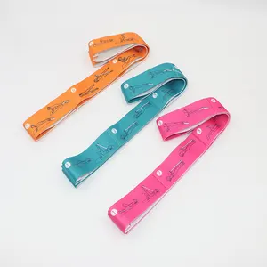90*4 cm multiple gym accessories position printed stretches band posture correct elastic belt strap for gym yoga hammock aerial