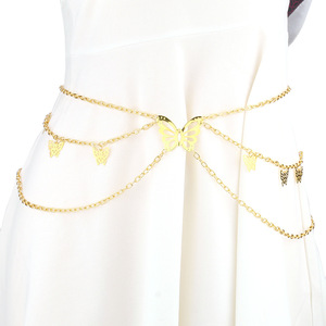 สร้อยคอแฟชั่นรูปผีเสื้อหลายชั้นสำหรับผู้หญิง สร้อยคาดเอวสำหรับงานปาร์ตี้ เครื่องประดับตกแต่ง ทำจากโลหะผสมสังกะสี - Product Image 2