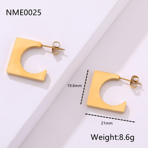 Pendientes geométricos únicos de <span class=keywords><strong>plata</strong></span> y oro para mujer, acero inoxidable, envío directo, corazón, estrella, triángulo, aro, diseño exagerado - Product Image 5