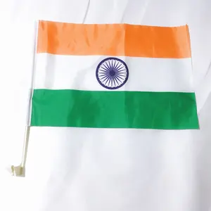 Mini Bandera de ventana de coche de la India de poliéster con impresión de pantalla de poliéster al por mayor