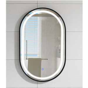 <span class=keywords><strong>Espejo</strong></span> de <span class=keywords><strong>baño</strong></span> inteligente <span class=keywords><strong>LED</strong></span> con marco de metal de borde estrecho personalizado de fábrica con iluminación inteligente para SALÓN DE Hotel en casa - Product Image 3