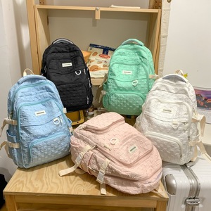 Shenghuaming Student <b>Backpack</b> 18 In <b>Large</b> Capacity Lightweight <b>School</b> Education Unisex Solid Color <b>Backpack</b> - Product Image 3