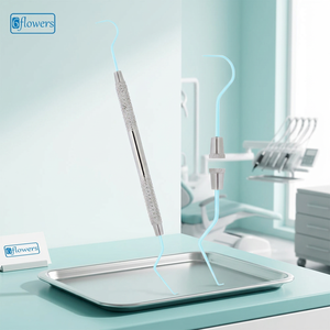 Explorer dentaire double-embout en acier inoxydable de haute qualité, instrument à manche solide, équipement de nettoyage et de restauration dentaire de classe I - Product Image 2