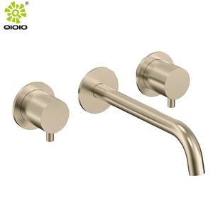 Modern Bathroom Concealed Wall-Mounted Dual Handle 304 Lead-Free Stainless Steel Ceramic <strong>Valve</strong> Core Metered <strong>Wash</strong> <strong>Basin</strong> Faucet - Product Image 2