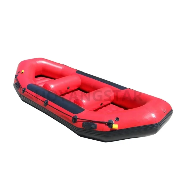 PVC or Hypalon Self-Bailing Whitewater River Rafts with helmet and life jacket