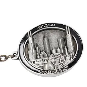 Wholesale New Design USA Chicago Key chain in 3d mold