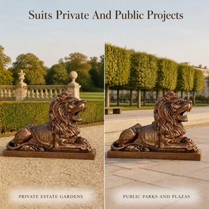 Décoration de jardin extérieure, sculpture d'animal en bronze forgé à la main, taille réelle, <span class=keywords><strong>lion</strong></span> personnalisé - Product Image 4
