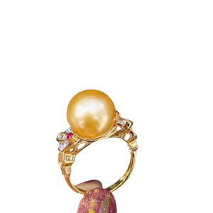 New Bee's S925 Pure Silver Pearl 9-10mm Fine Jewelry <b>Set</b> Includes Round and Flawless Natural Pearl Earrings and Necklace Ring - Product Image 4