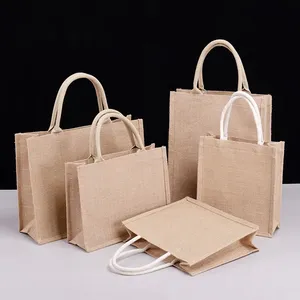 <strong>Wholesale</strong> <strong>Custom</strong> <strong>Jute</strong> <strong>Tote</strong> Shopper <strong>Bag</strong> with Rope Handle Cheap and Stylish Shopping Solution - Product Image 2