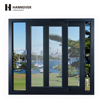 Porte coulissante horizontale en alliage d'aluminium certifiée CE HANNOVER, insonorisée, certifiée Energy Star, design moderne, verre résistant aux ouragans