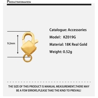 Vente en gros fermoir à ressort véritable fermoir en or 18 carats accessoire de bijouterie fine fermoir de connecteur en or pur résultats de bijoux