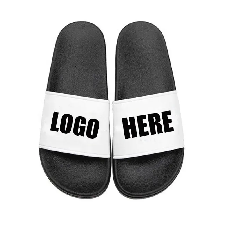Benutzer definierte Logo Blank Sandalen PVC Herren Hausschuhe, Damen Slid Sandalen Flip Flops Unisex Sommerschuhe
