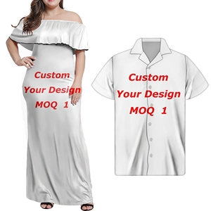 <span class=keywords><strong>ชุด</strong></span>แม็กซี่เดรสเปิดไหล่สำหรับผู้หญิงเสื้อผ้าผู้ชายเสื้อฮาวาย - Product Image 6