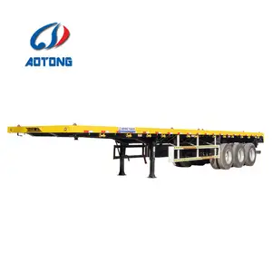 40ton 3 axle 40ft multi-used container semi trailer flatbed platform truck chassis for 20 and 40feet containers