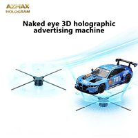 Projecteur holographique 3D AZMAX 52 cm, ventilateur LED à 4 pales, affichage extérieur, événements de mariage, équipement publicitaire holographique