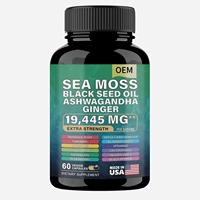Capsules Herbales Antioxydantes pour Adultes : Mélange de Mousse de Mer, Shilajit, Huile de Nigelle, Ashwagandha et Gingembre – Marque Privée OEM pour la Gestion de l'Énergie