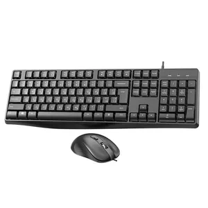 Kích thước đầy đủ 104 phím Ergonomic bàn phím chuột Combo đa phương tiện teclado Y Chuột Máy Tính USB văn phòng có dây bàn phím và chuột