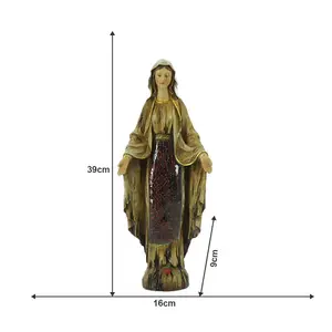 Jixin OEM ODM nouvel arrivage Statue vierge articles religieux catholique Statue vierge marie faite à la main ornements de foi religieux artisanat