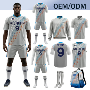 Set Personalizzato di Maglia e Pantaloncini da <span class=keywords><strong>Calcio</strong></span> ad Asciugatura Rapida, Divisa Sportiva per Squadre con Sublimazione - Product Image 1