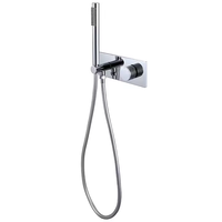Robinet thermostatique encastré en laiton HONGDEC pour baignoire, avec mitigeur à poignée unique, cartouche céramique et douchette à jet, fixation murale pour salle de bain
