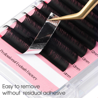 0.5 Mega Volume Lash Eyelash Extension 4D Lash Trays Vente en gros Propre Marque Cils Extension Cachemire Lash Extensions Jet Black