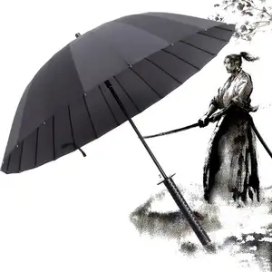 Guarda-chuva japonês samurai, guarda-chuva grande esportivo de negócios, samurai katana personalizado com impressões de logotipo à prova de vento