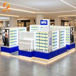 Présentoir optique LED personnalisé, vitrine moderne pour lunettes de soleil pour magasin d'optique avec éclairage d'ambiance au sol - Product Image 2