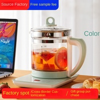 Bouilloire électrique en verre 800W 1.2L couleur multi-température contrôle numérique multifonctionnel bureau usage domestique