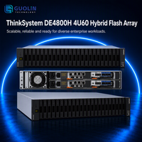 Lenovo ThinkSystem DE4800H 4U60 Hybride Flash Array 128 Go Double Contrôleur, 25/10GbE ISCSI 16/32Gb FC 12Gb SAS, 300 Disques 7.2PB