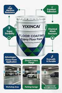 Revestimiento de Piso Epóxico Verde YIXINCAI, Revestimiento de Piso de Concreto Impermeable, Antideslizante y Resistente al Desgaste para Garaje - Product Image 2