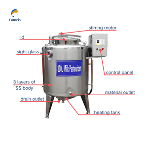 100L latte e succo di frutta pastorizzatore macchina piccolo serbatoio di pastorizzazione - Product Image 3