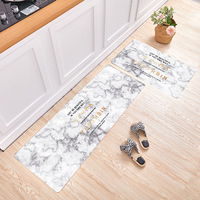 Tapis de cuisine tissé style marbre à texture abstraite, absorbe l'eau et l'huile, antidérapant, lavable en machine