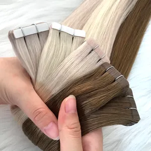 2024 Schlussverkauf Großhandel Band im menschlichen Haar doppelt gezogenes rohes Remy-Haarband in Haarverlängerungen