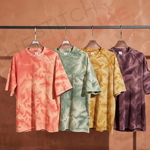 T-shirt multicolore bleu ombré, mode homme, t-shirt uni unisexe 100% coton - Product Image 1