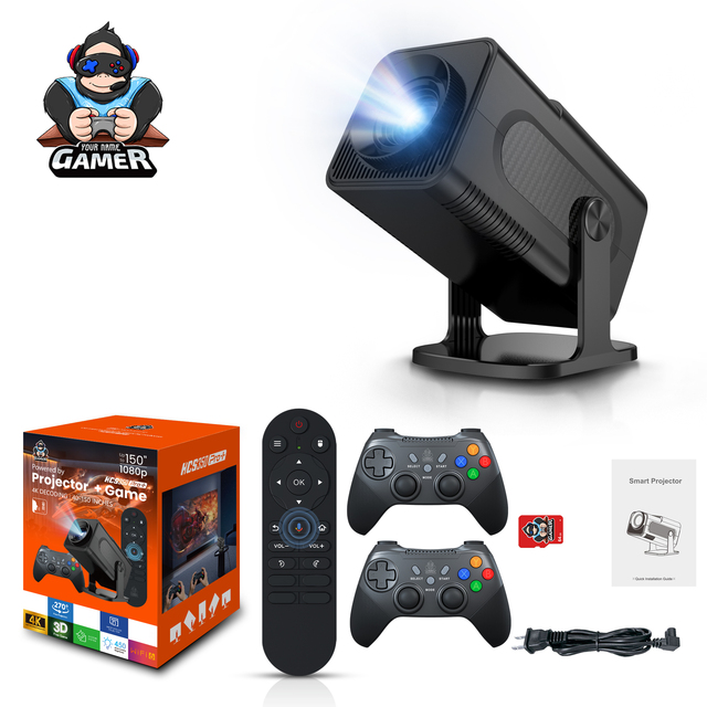 HCS350PRO+ ZOKU Projector with Allwinner H713 3D 4K HD Dual System with 2GB RAM Projector Two Controllers Android  16 Projector