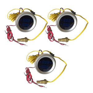 เกจวัดอุณหภูมิน้ำและแรงดันไฟฟ้าแบบรวม 12V 24V จอแสดงผล LED สำหรับรถยนต์ รถบรรทุก รถขุด รถวิศวกรรม - Product Image 3