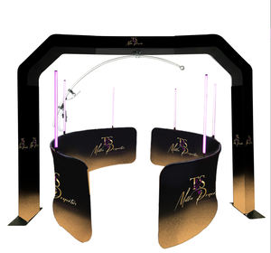 4 लोगों के लिए एलईडी लाइट वजन के साथ पेशेवर ओवरहेड 360 फोटो बूथ 115 सेमी नवीनतम - Product Image 3