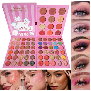 Palette Ombretti a Tre Strati Stile Libro con 72 Colori, Ombretti Opachi e Brillanti, Cosmetici Glitterati per <span class=keywords><strong>Donne</strong></span> - Product Image 4