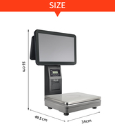 Machine de caisse avec imprimante x500, appareil de paiement de 58mm avec échelle Aclax PBX pour les supermarché, 5/15.6 pouces