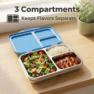 Contenedor de Alimentos Portátil Personalizado, Lonchera Hermética para Sándwiches, Apta para Microondas, de Acero Inoxidable 304, Loncheras Bento para Niños - Product Image 2