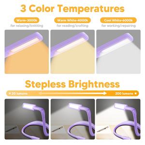 Luz de Lectura LED para el Cuello, Protección Ocular, 3000K/4000K/6000K, 80 Horas de Iluminación, Luz LED Recargable para el Cuello - Product Image 5