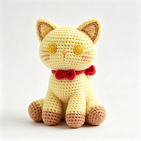 Adorable petite poupée chat jaune personnalisable, jouet en peluche doux de dessin animé, vente en gros, peluche personnalisée