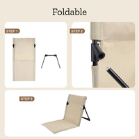 Chaise pliante portable pour le camping en plein air, pique-nique, pêche, plage, tabouret confortable avec coussin