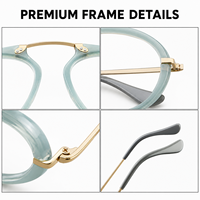 Lunettes optiques vintage en acétate et titane de qualité supérieure, monture pleine légère et unisexe pour adultes, avec pont supérieur géométrique arrondi