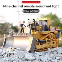 Venta caliente Kids Play Engineering Vehicle 2,4 Ghz 9CH Simulación One Key Demo RC Truck Control remoto Bulldozer