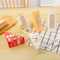 Boîte à sandwich en kraft écologique avec fenêtre pour pâtisserie, gâteau au fromage, tiramisu, gâteau au chocolat, conteneur alimentaire jetable