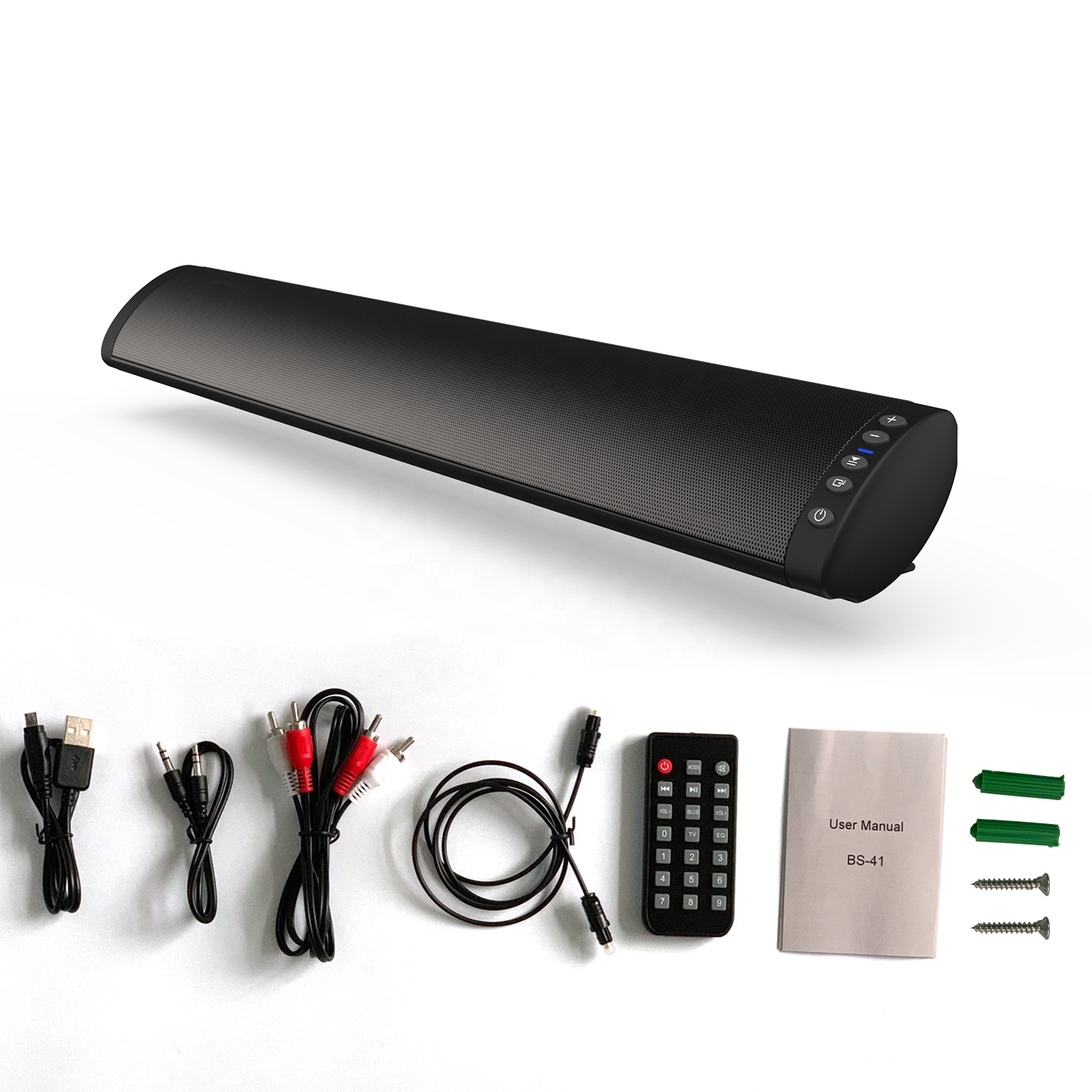 Speaker Soundbar Radio FM Dudukan Dinding, Speaker Audio BT Keluaran Baru, Speaker Soundbar Surround dengan RCA/AUX/Remote Kontrol