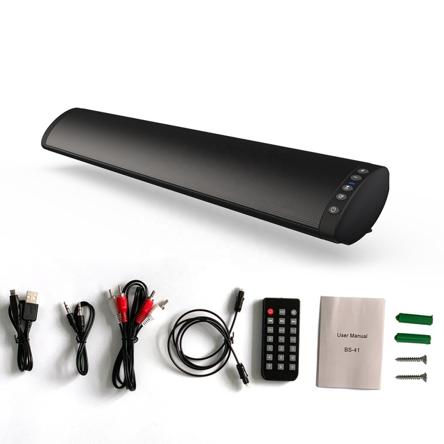 Soundbar Speaker FM Radio New Arrival Wall Mount BT Audio Speakers Surround Soundbar with RCA/AUX/Remote Controller