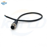 Connecteur mâle M12 5 broches à code A, étanche et blindé, droit, avec câble PVC 0,5 m 22 AWG pour capteurs industriels